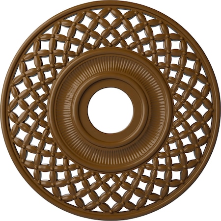Ekena Millwork Robin Ceiling Medallion (Fits Canopies up to 6 1/4"), 22 1/4"OD x 4 3/4"ID x 1 1/4"P, Smokey Topaz CM22RBSTF